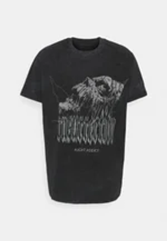 UNISEX - T-Shirt print - acid wash black