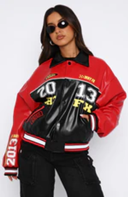 Out Of Here Bomber Jacket Black/Red