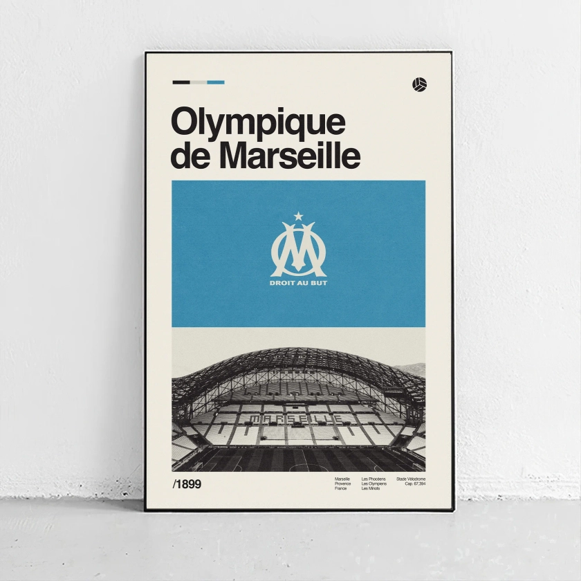 Olympique de Marseille vintage poster