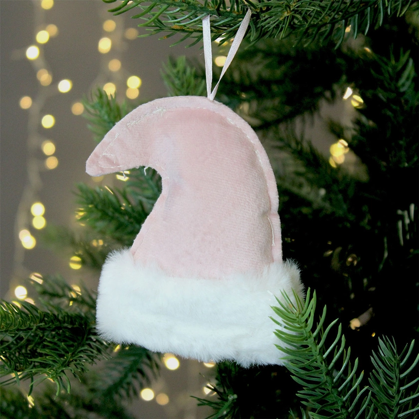 Pink Velvet Hat Decoration - 12cm