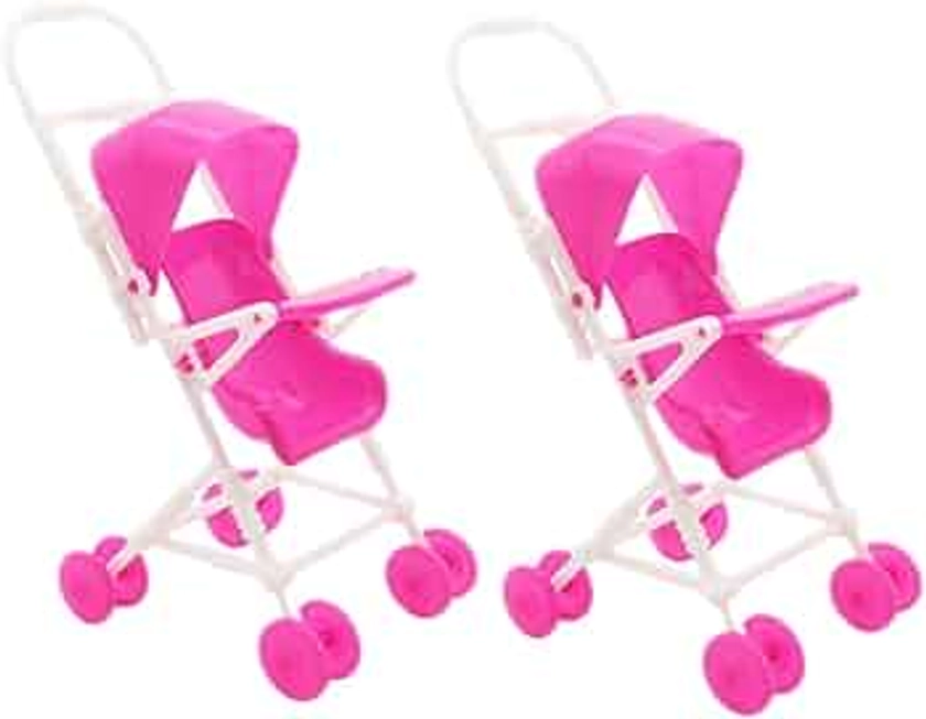 JOINPAYA 2Pcs Stroller Doll House Decorations: Small Doll Stroller Dolls Play Game Stroller Stroller Model for Photo Props Dollhouse