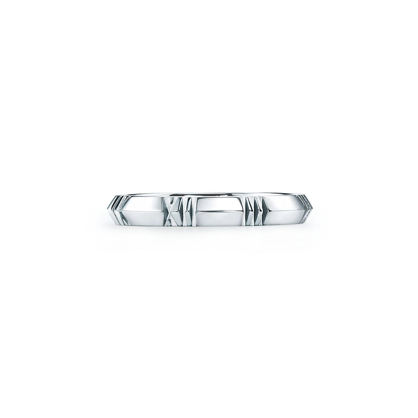 Atlas® X Closed Narrow Ring in White Gold, 3 mm Wide| Tiffany & Co.