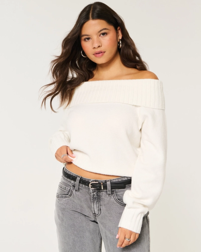 Women's Easy Foldover Off-the-Shoulder Sweater | Women's | HollisterCo.com