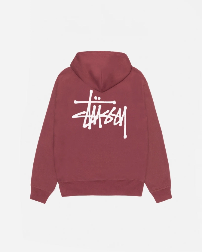 Basic Stüssy Hoodie in oxblood – Stüssy Europe