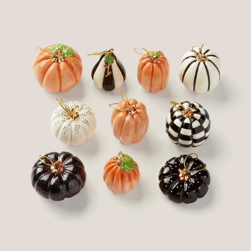 10 Piece Mini Pumpkin Ornament Set