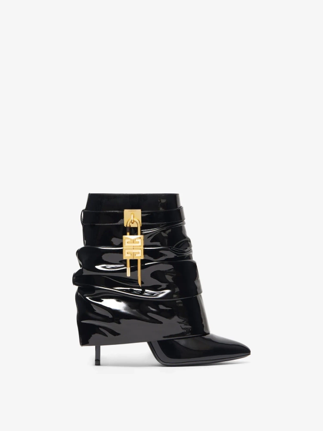 Bottines Shark Lock Stiletto en latex - noir | GIVENCHY FR