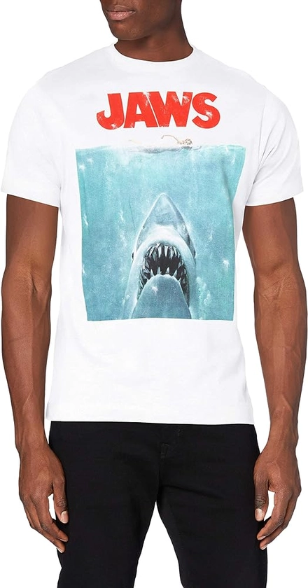 Jaws Men's Movie Poster T Shirt, White (White White), XL UK : Amazon.co.uk: Fashion