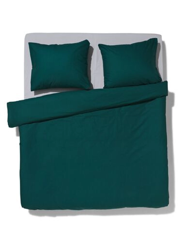 housse de couette en coton doux 240x200/220 vert foncé