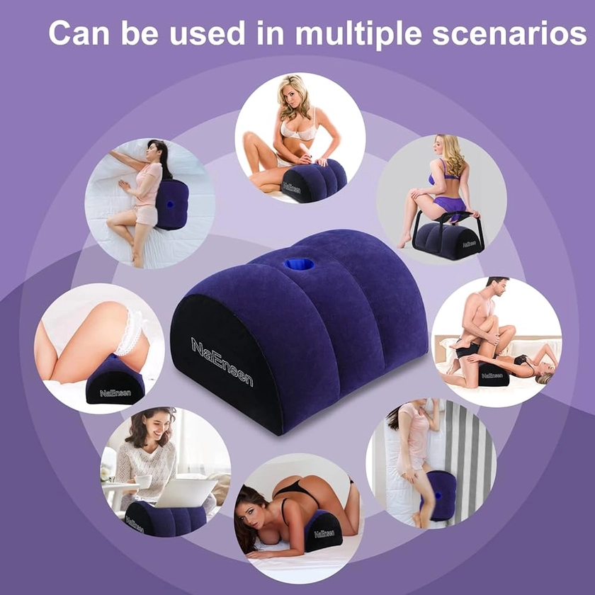 Juguetes sexuales, consolador, almohada de media luna, soporte de juguete para adultos, para mujer, cojín de posición de punto G, almohada de apoyo inflable multifuncional