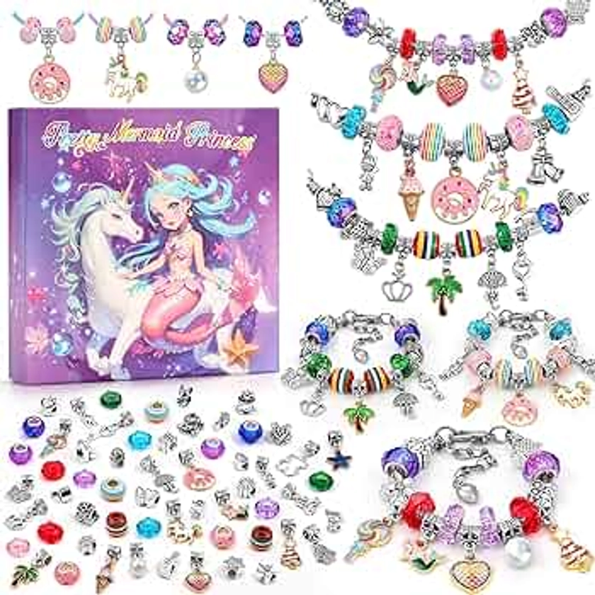 Tomylv Charm Bracelet Making Kits Jewellery Making Kit for Girls Arts and Crafts for Kids DIY Craft Kits Gifts for Girls 5-12 Year Old Birthday Gifts Christmas Gifts for Girls Teens Children