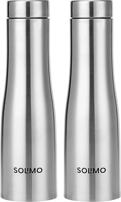 Amazon Brand - Solimo Curved Stainless Steel Water Bottle, Set of 2, 1 L Each : Amazon.in: Home & Kitchen