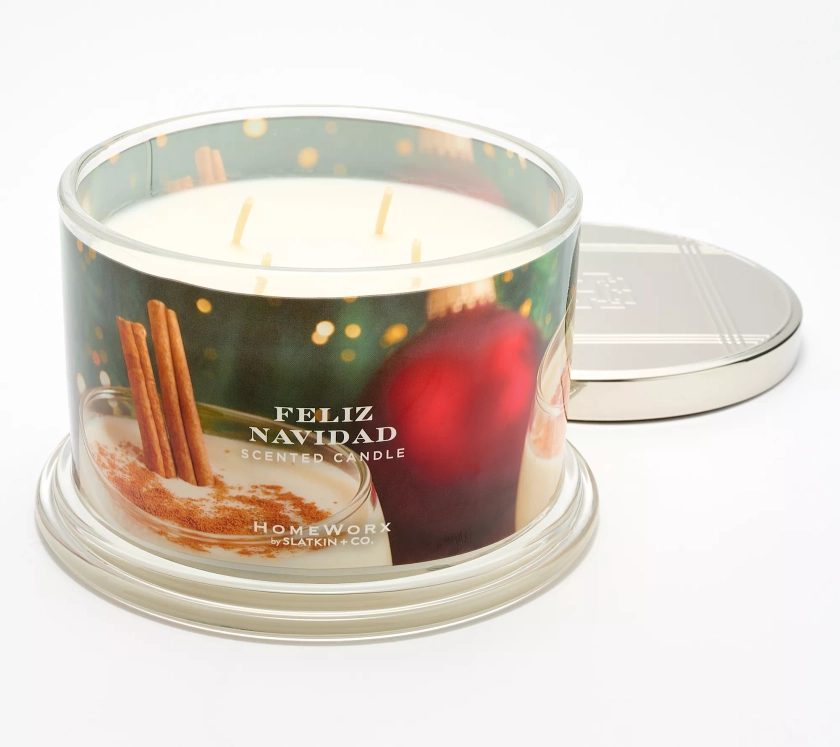 HomeWorx by Slatkin & Co. 18oz Feliz Navidad Candle - QVC.com