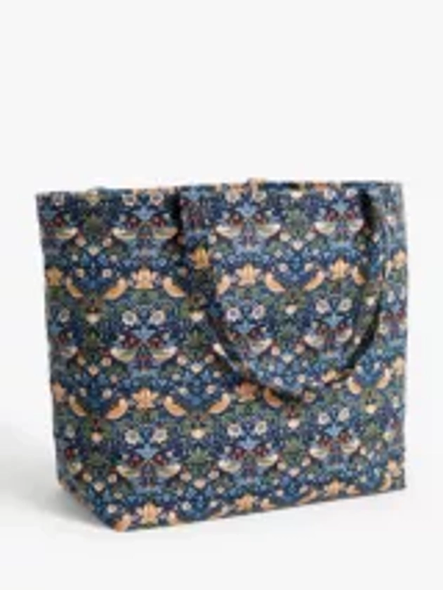 John Lewis William Morris Strawberry Thief Print Sewing Machine Bag, Blue/Multi