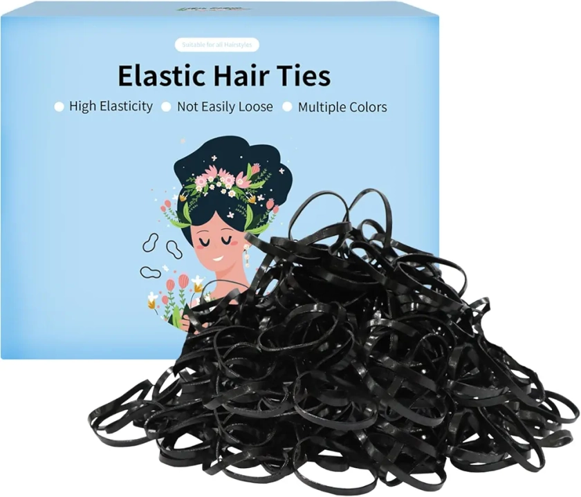 2000Pcs Elastic Hair Ties Colorful Mini Rubber Band Hair Soft Thin Small Hair Band Ponytail Holder for Girl Women Hair Accessories