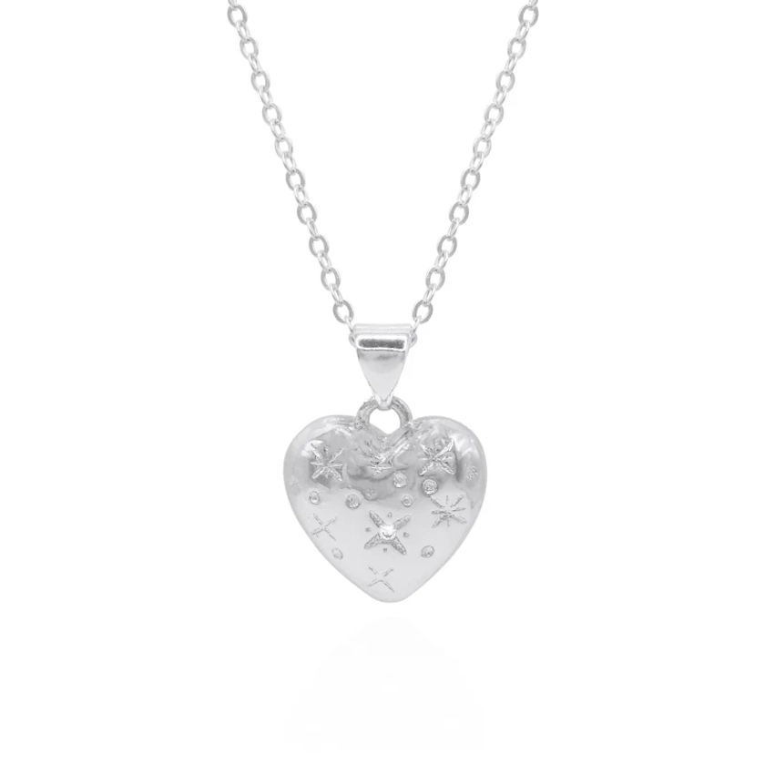 Vida Bubble Heart Necklace - Sterling Silver