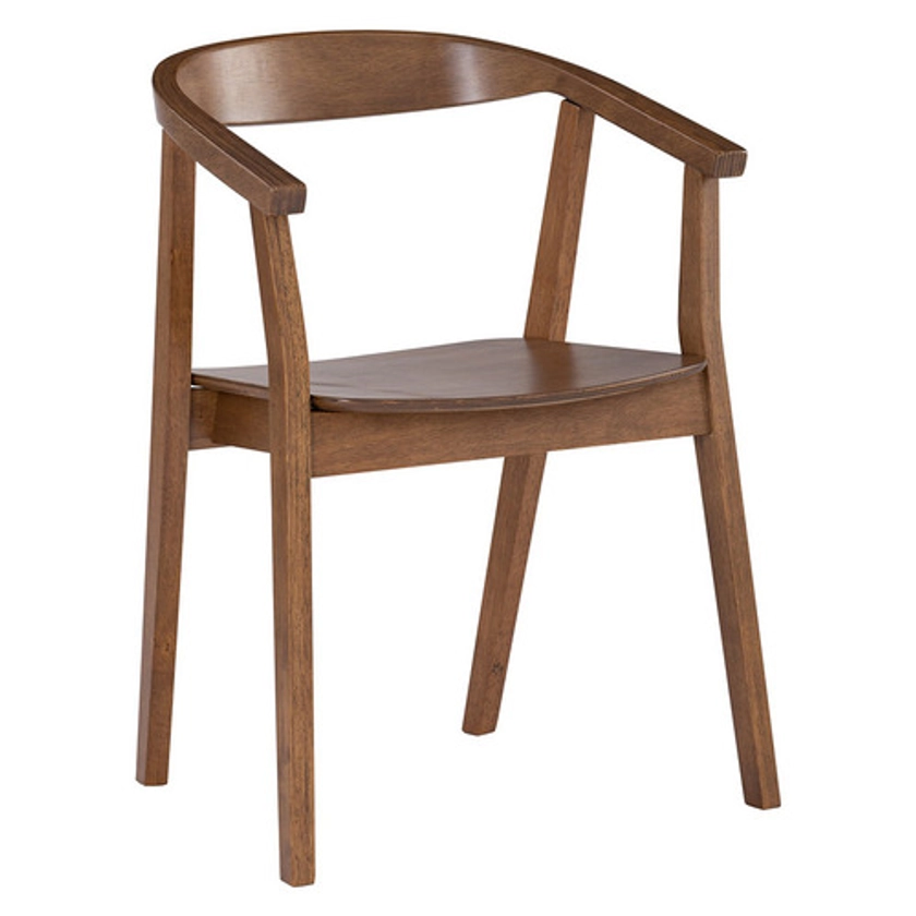 Leonie Malaysian Oak Wood Dining Chair | Temple & Webster