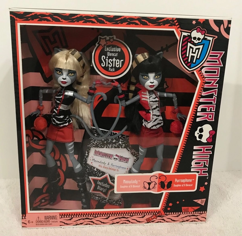 Monster High ~ Exclusive Werecat Sister Pack ~Meowlody and Purrsephone