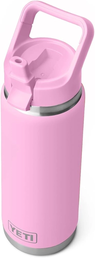 Amazon.com: YETI Rambler 26 oz Bottle, Vacuum Insulated, Stainless Steel with Straw Cap, Power Pink: Home & Kitchen