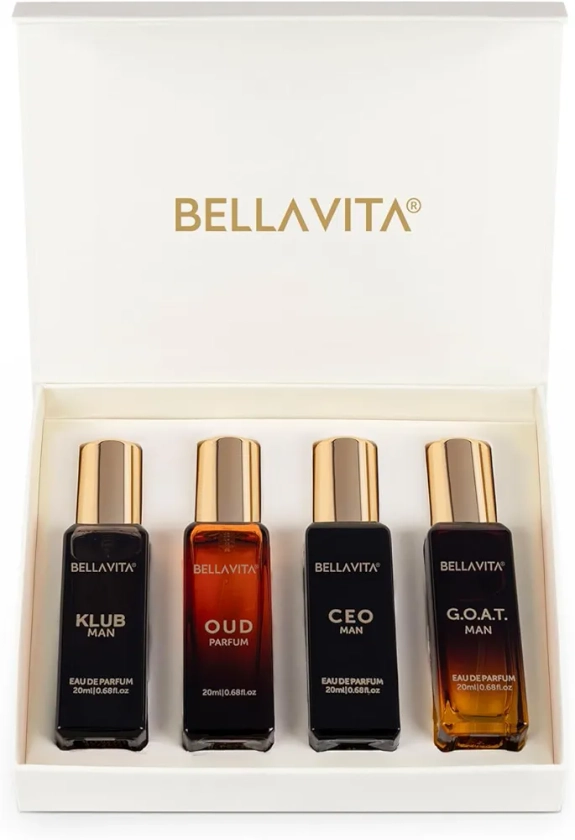 Buy Bella Vita Luxury Man Perfume Gift Set 4 x 20 ml for Men with KLUB, OUD, CEO, G.O.A.T Perfume | Woody, Citrusy Long Lasting EDP Fragrance Scent Online at Low Prices in India - Amazon.in