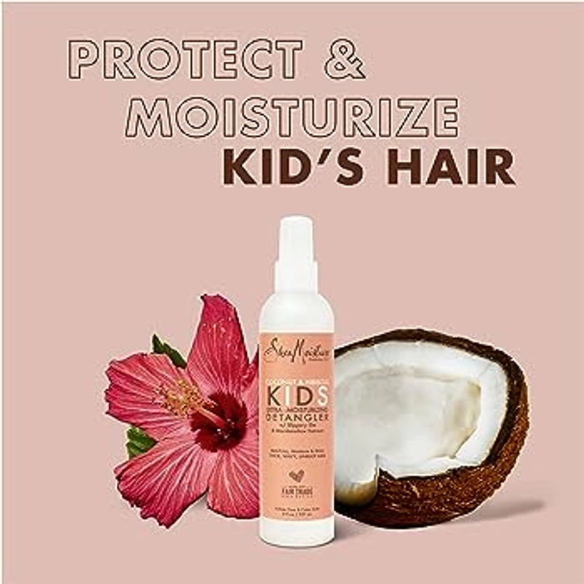 Sheamoisture Kids Extra Moisturizing Detangler for Curly Hair Coconut and Hibiscus Kids Detangler with Shea Butter 8 oz