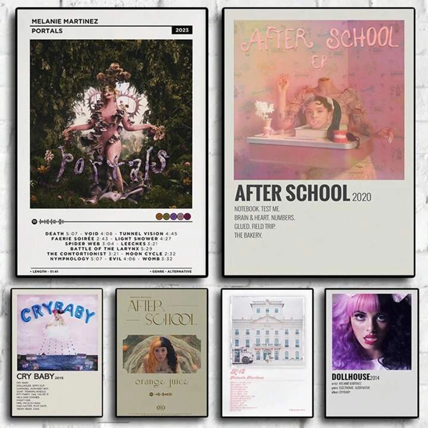 1pc Pop Singer Melanie Martinez Posters Aesthetic Music Album PORTALS Cover Pictures For Room Canvas Painting Art Home Wall Decor Frameless | SHEIN USA