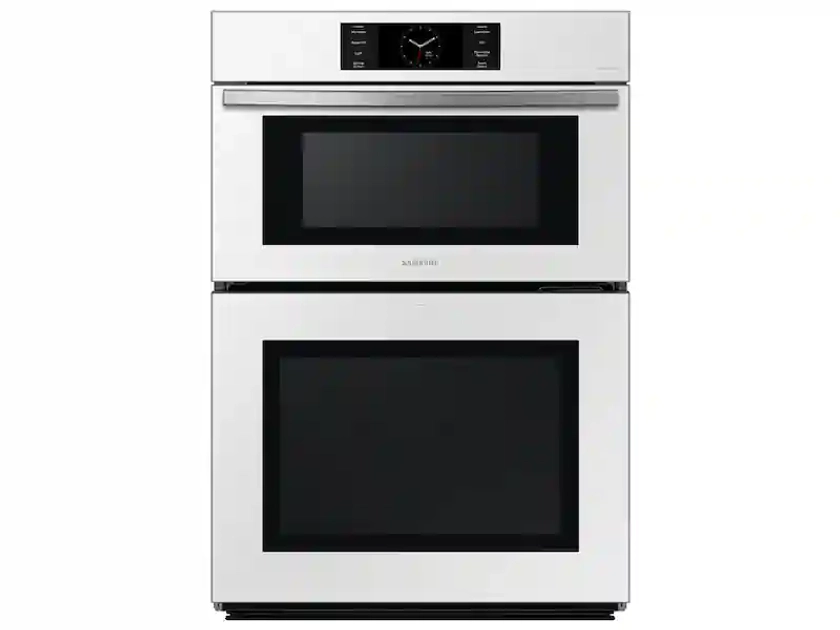 **Bespoke 30" Microwave Combination Wall Oven with with Flex Duo™ in White Glass**