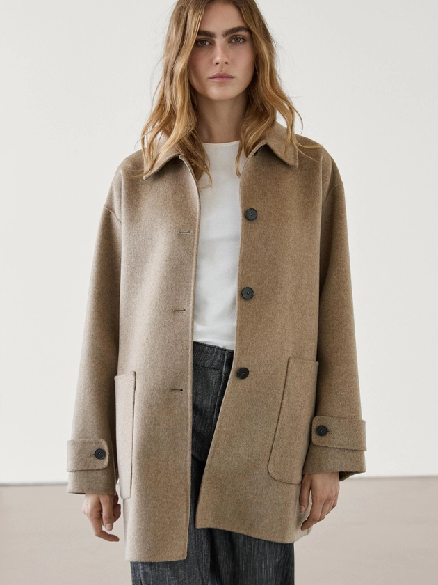 Manteau longueur moyenne avec poches plaquées · Camel · Coats And Jackets | Massimo Dutti