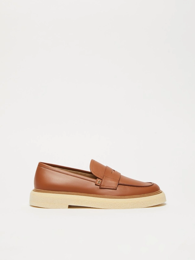 Leather loafers, tobacco | "ROUGHLOAFER" Max Mara 