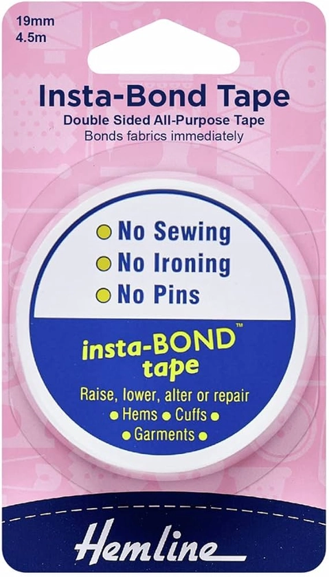 Hemline H782 | Double-Sided Insta-Bond Tape | 19mmx4.5m : Amazon.co.uk: Home & Kitchen