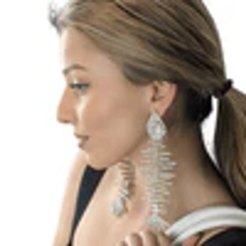 Vona Rhinestone Fishbone earrings (2 Colors)