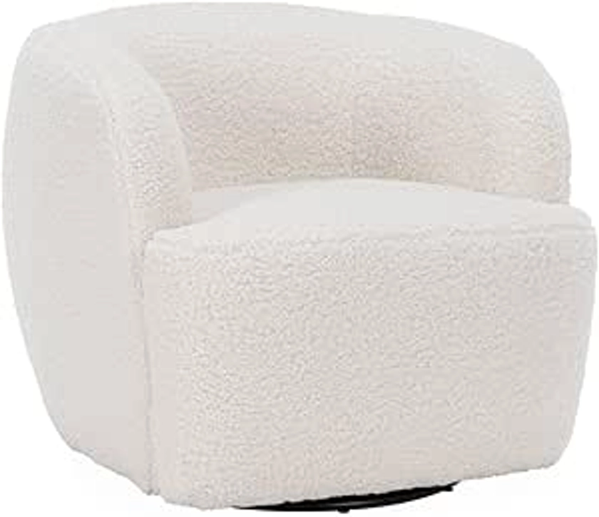 Alice's Home - Fauteuil Cosy Rond pivotant en Bouclette crème. Laya. L 79.5 x P 77.5 x H 67cm : Amazon.fr: Cuisine et Maison