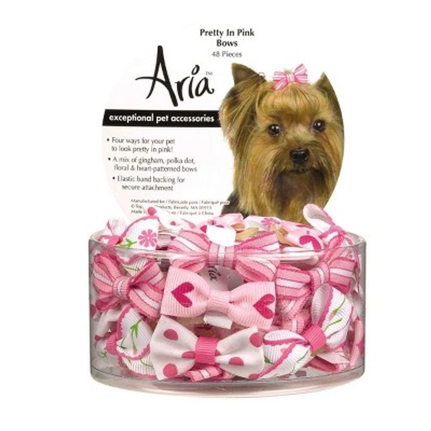 Aria Pretty In Pink Bow Canister 48 pieces