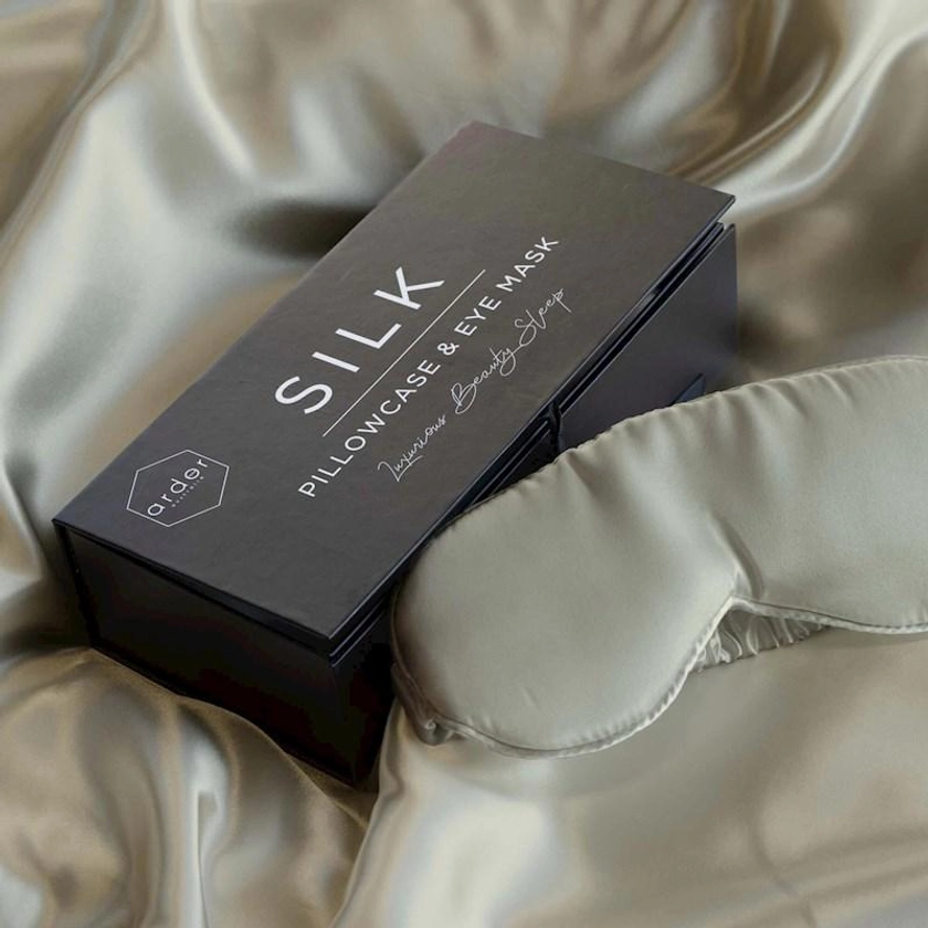 Ardor Silver Nights Silk Pillowcase & Eyemask Pack