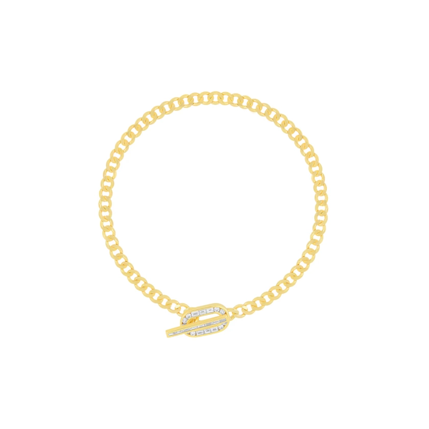 Diamond Toggle Curb Chain Bracelet