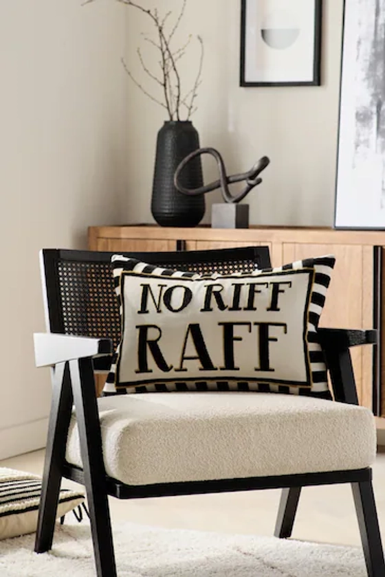 Buy Black 40 x 59cm No Riff Raff Cushion from the Next UK online shop