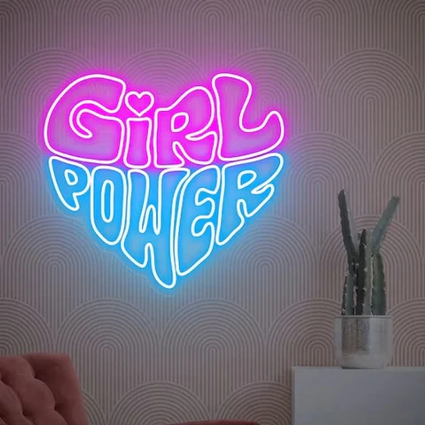 Girl Power Art Neon Sign