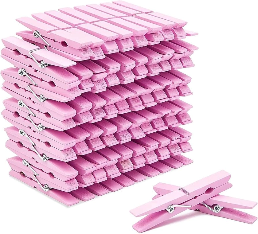 Amazon.com: Juvale Wooden Clothespins for Baby Shower and Hanging (4-inch, Pink, 100-Pack) : Home & Kitchen