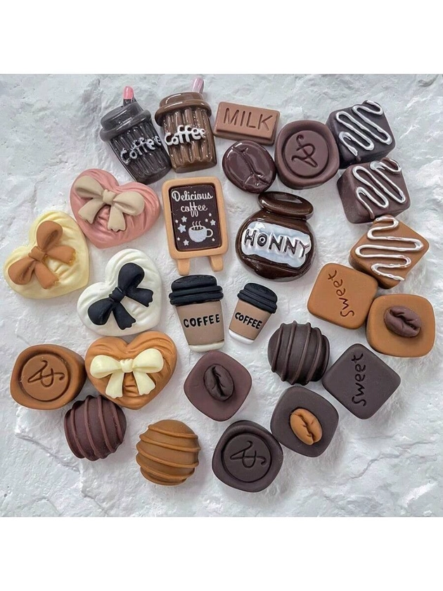 10pcs-Cute Coffee Chocolate Refrigerator Magnet -Adorable Decorative Fridge Magnets For Kitchen, Office, Whiteboard, Locker, And Dishwasher - Cute Personalized Gift For Mothers Day, Home, And Kitchen Decoration