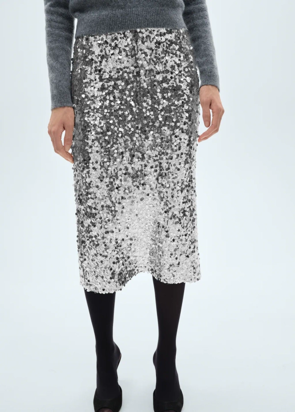 Sequin midi skirt - Women | MANGO United Kingdom