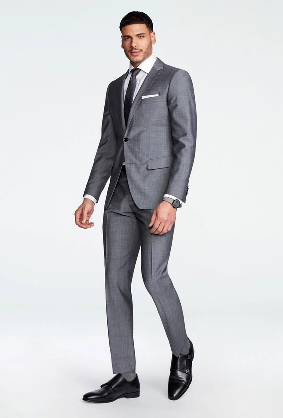 Custom Suits Made For You - Hamilton Sharkskin Gray Suit | INDOCHINO