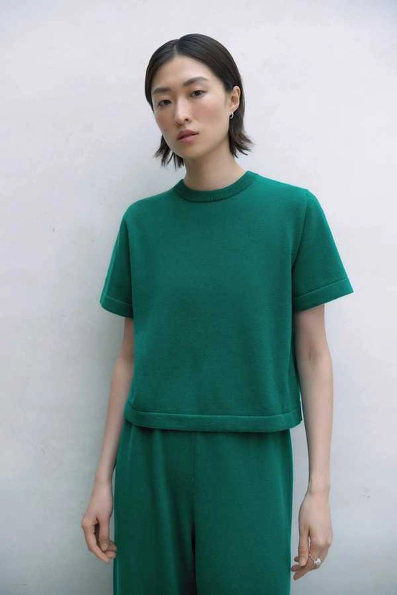 Cordera Merino Wool T Shirt - Teal on Garmentory