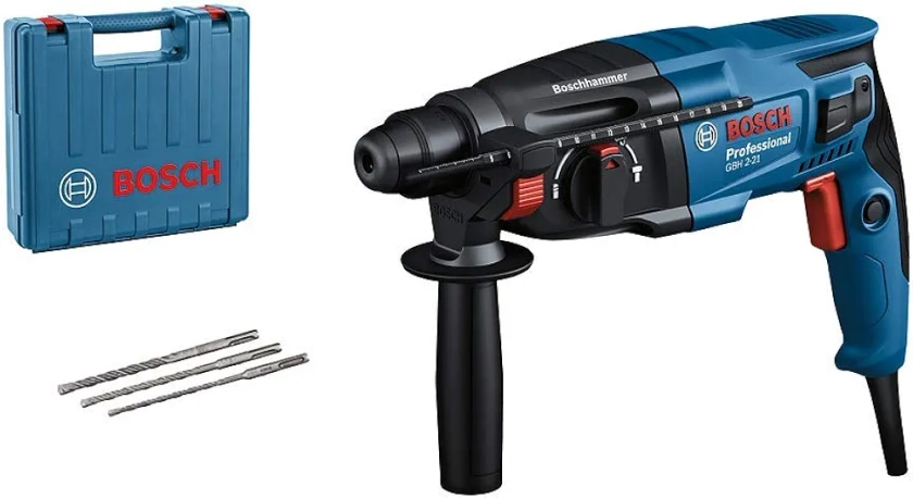 Bosch Professional perforateur GBH 2-21 (SDS plus, avec 3 forets SDS plus, (6/8/10 mm), poignée supplémentaire, chiffon, butée de profondeur, dans coffret de transport) : Amazon.fr: Bricolage