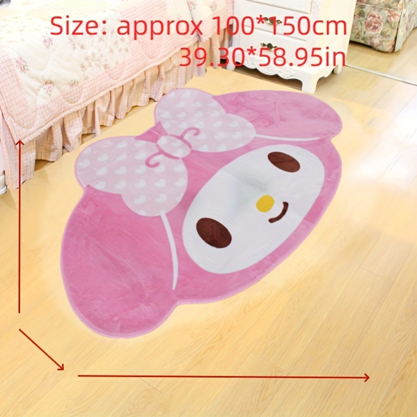 * Cartoon My Melody Carpet Kawaii Home Soft Fur Rugs Children Girls Bedroom Living Room Floor Mat Doormat Decor Birthday Gift * Y2k Cute Sof