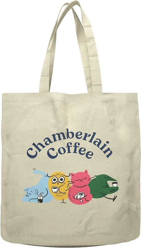 Chamberlain Coffee Shopping Tote - Tote Bag for Groceries, Books & School - Durable Reusable Cotton Canvas Shopping Bag