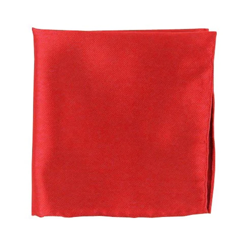 Solid Twill Red Pocket Square | Silk Pocket Squares | Tie Bar
