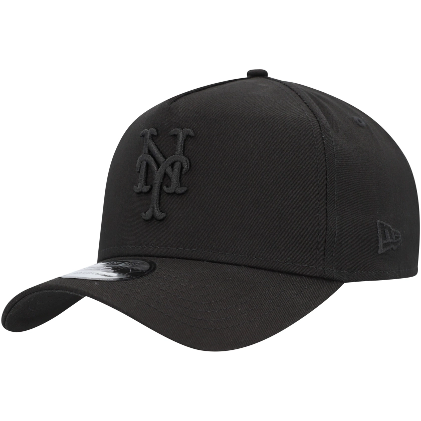 New York Mets New Era A-Frame 9FORTY Adjustable Hat - Black