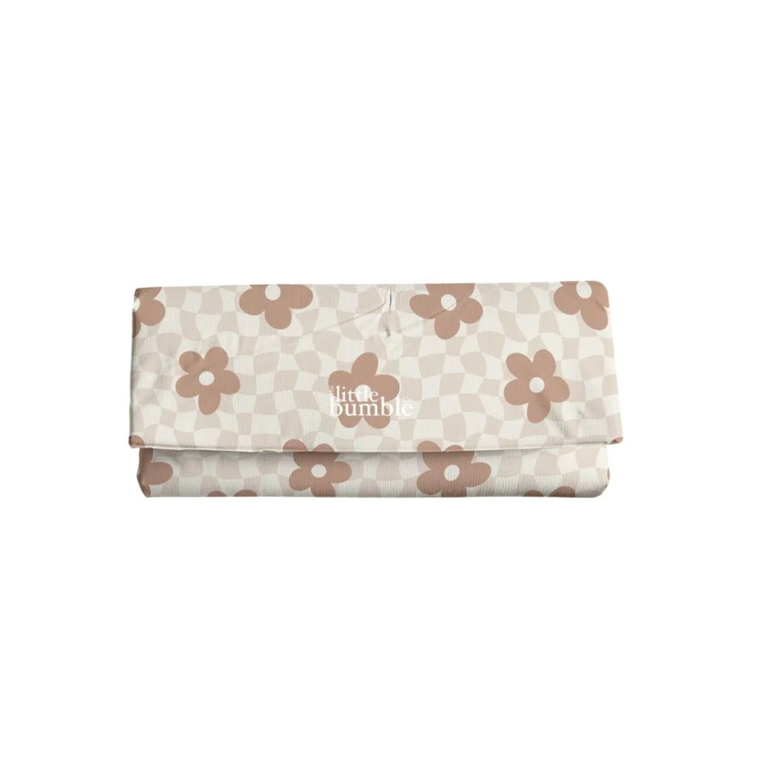 The Little Bumble Co. Travel Mat - Wavy Check Floral | Natural Baby Shower