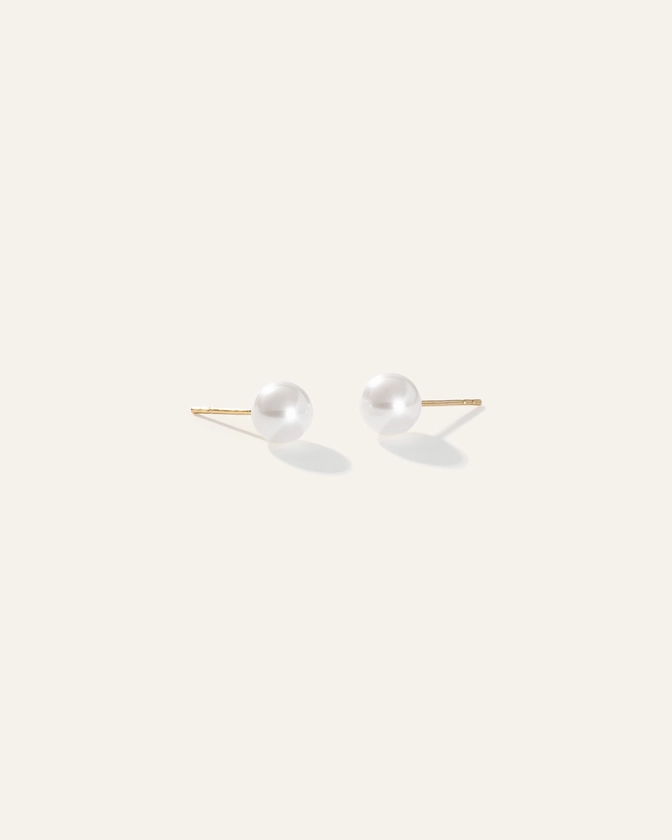 14K Gold Freshwater Cultured Pearl Studs