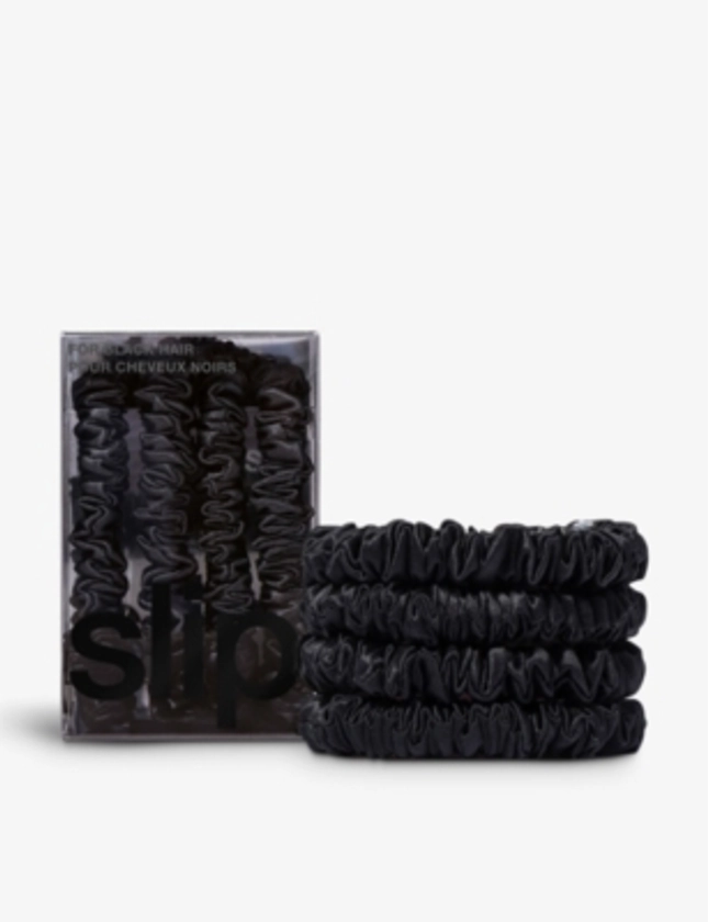 Skinny silk scrunchies pack of four