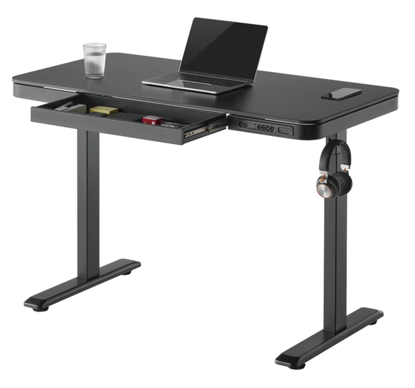 Gorilla Office- Single Motor Sit-Stand Desks with Drawer & Memory Control